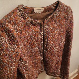 Isabel Marant Etoile Huston Quilt Print Jacket Studs Trim